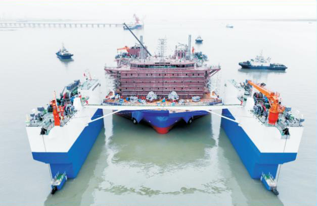 大津重工造1800噸風電安裝平臺使用我司阻尼涂料、自流平甲板敷料